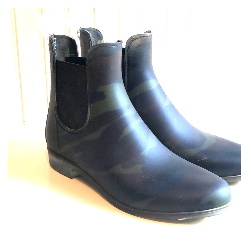 Rain boots by J Crew in camo